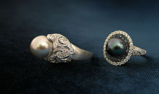 CHOO YILIN jewellery Peranakan Heirlooms TWO PEARL RINGS